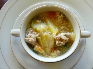 Tuna ball soup